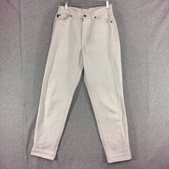 Chic Jeans Juniors 13 White USA Made High Rise Tapered Leg Vintage Retro 90s - Picture 1 of 15